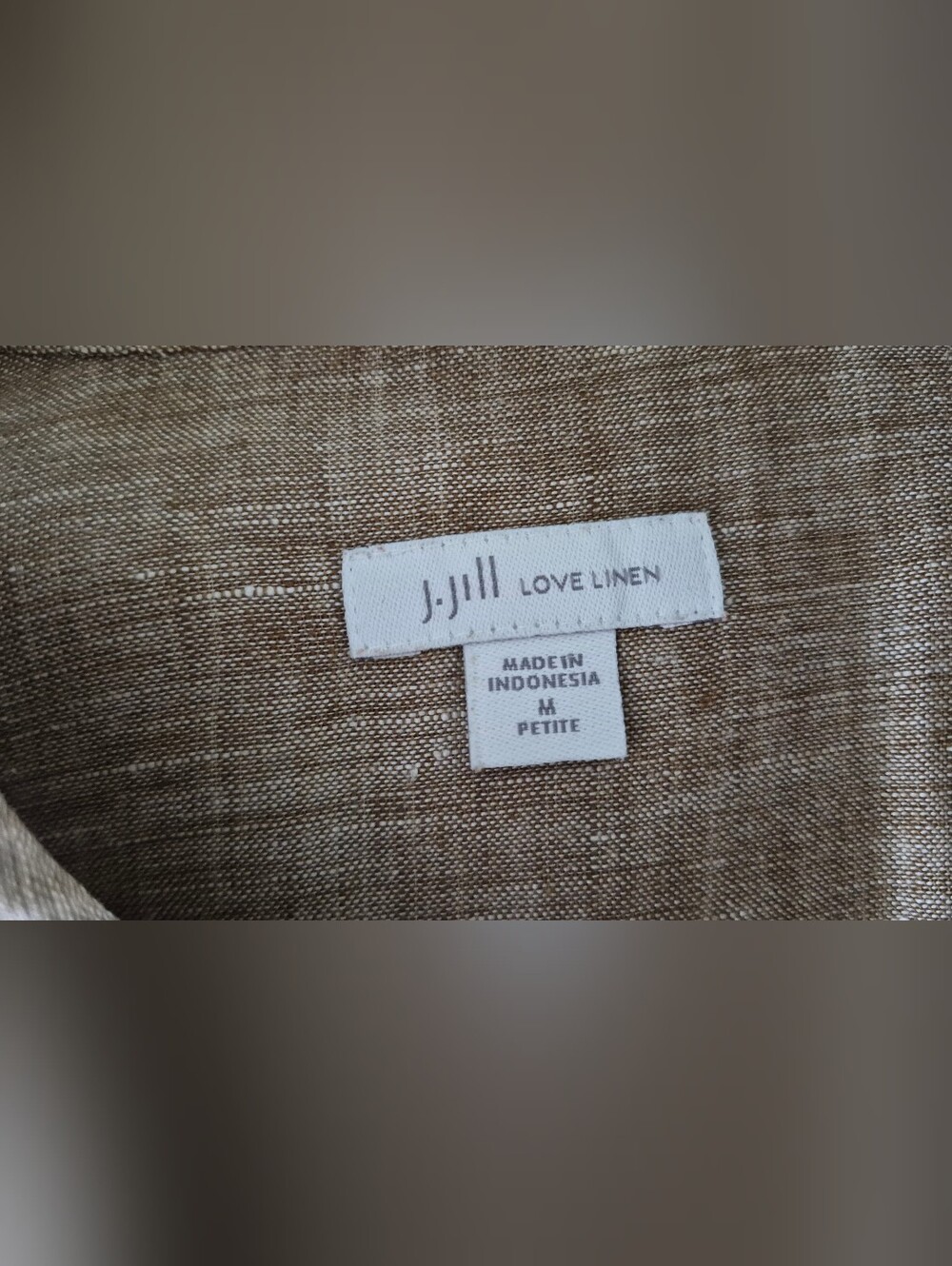 J. Jill Love Linen 100% Linen Button-Up Shirt M | Natural Beige Relaxed Blouse - Picture 6 of 9